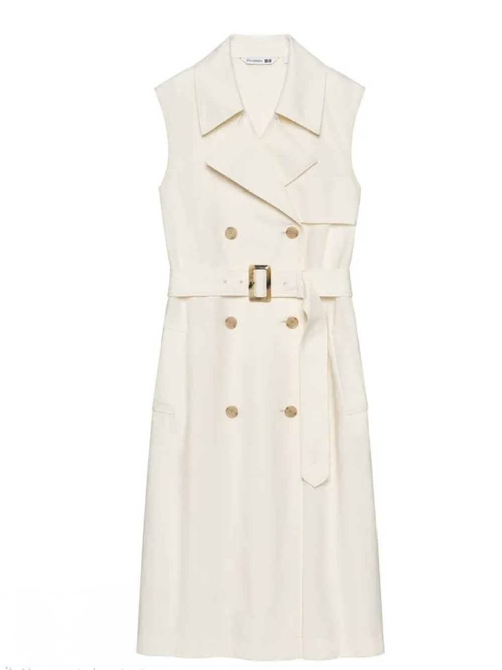 UQ X JWA Sleeveless Double-Breasted Cream Trench